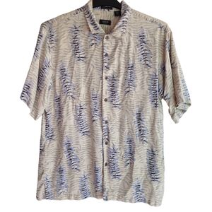 IZOD GOLF Hawaiian Floral 100% Silk Short Sleeve‎